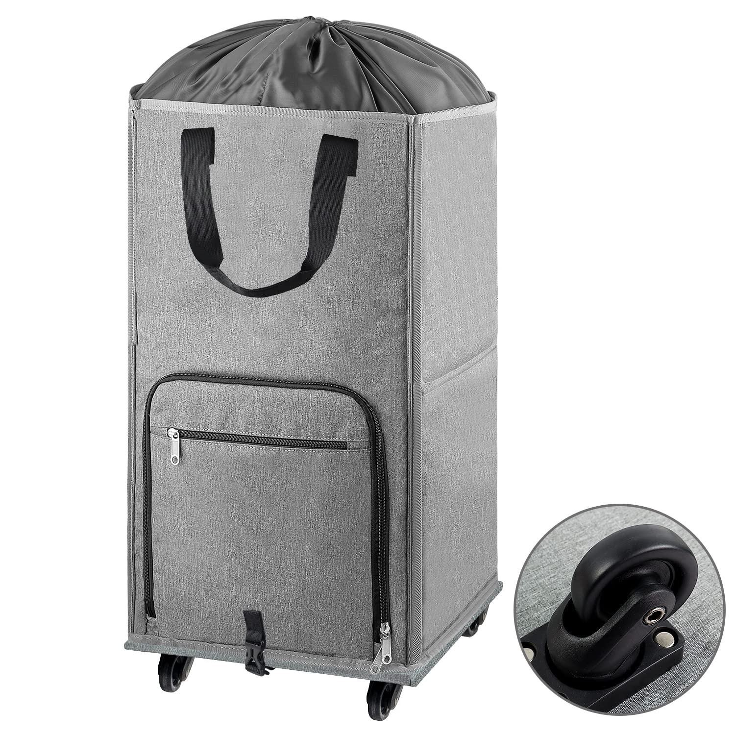Laundry Hamper with Wheels, Bukere Large Rolling Laundry Basket with 4 Caster...