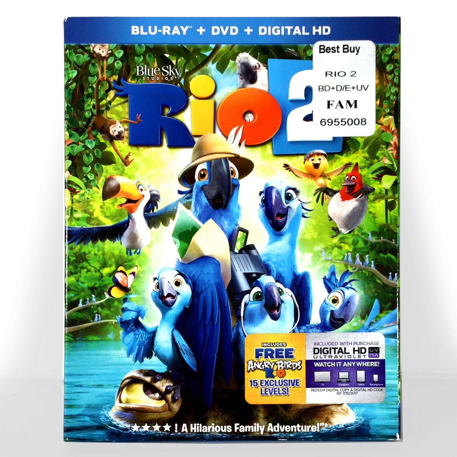Rio 2 (Blu-ray/DVD, 2014, Widescreen) Like New w/ Slip !   Anne Hathaway