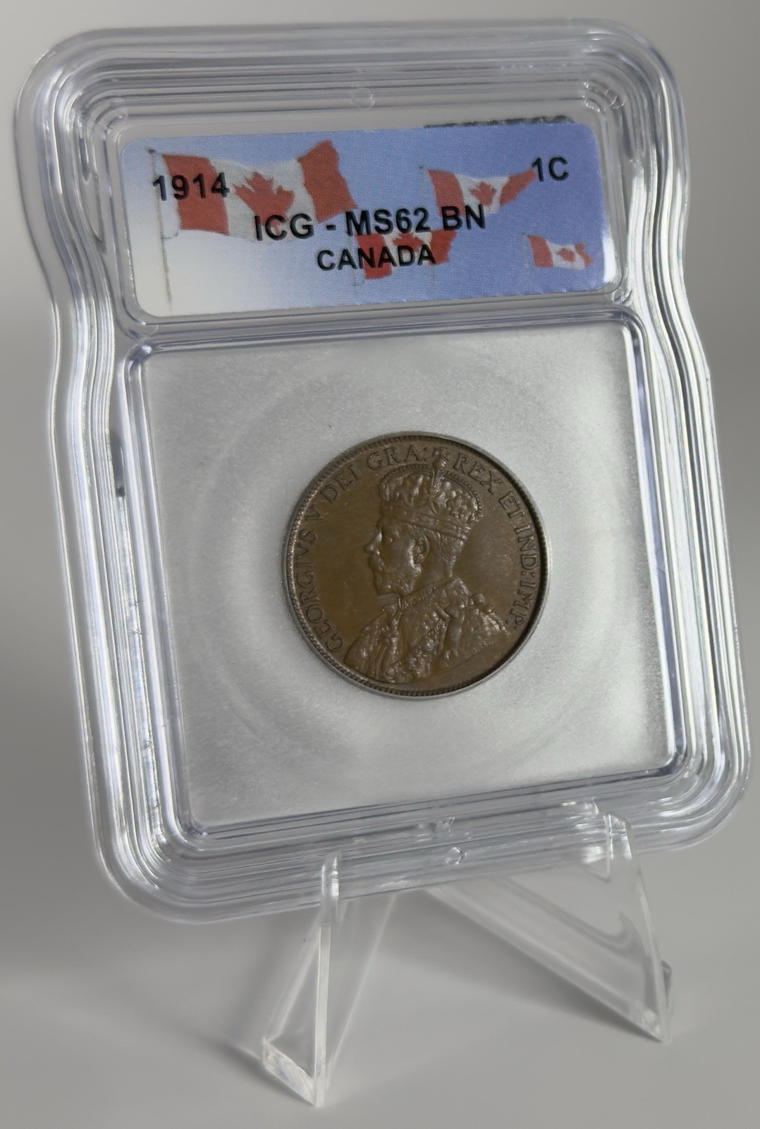 1914 Canada King George V  1 Cent ICG MS62 BN 95% Copper Canadian Penny