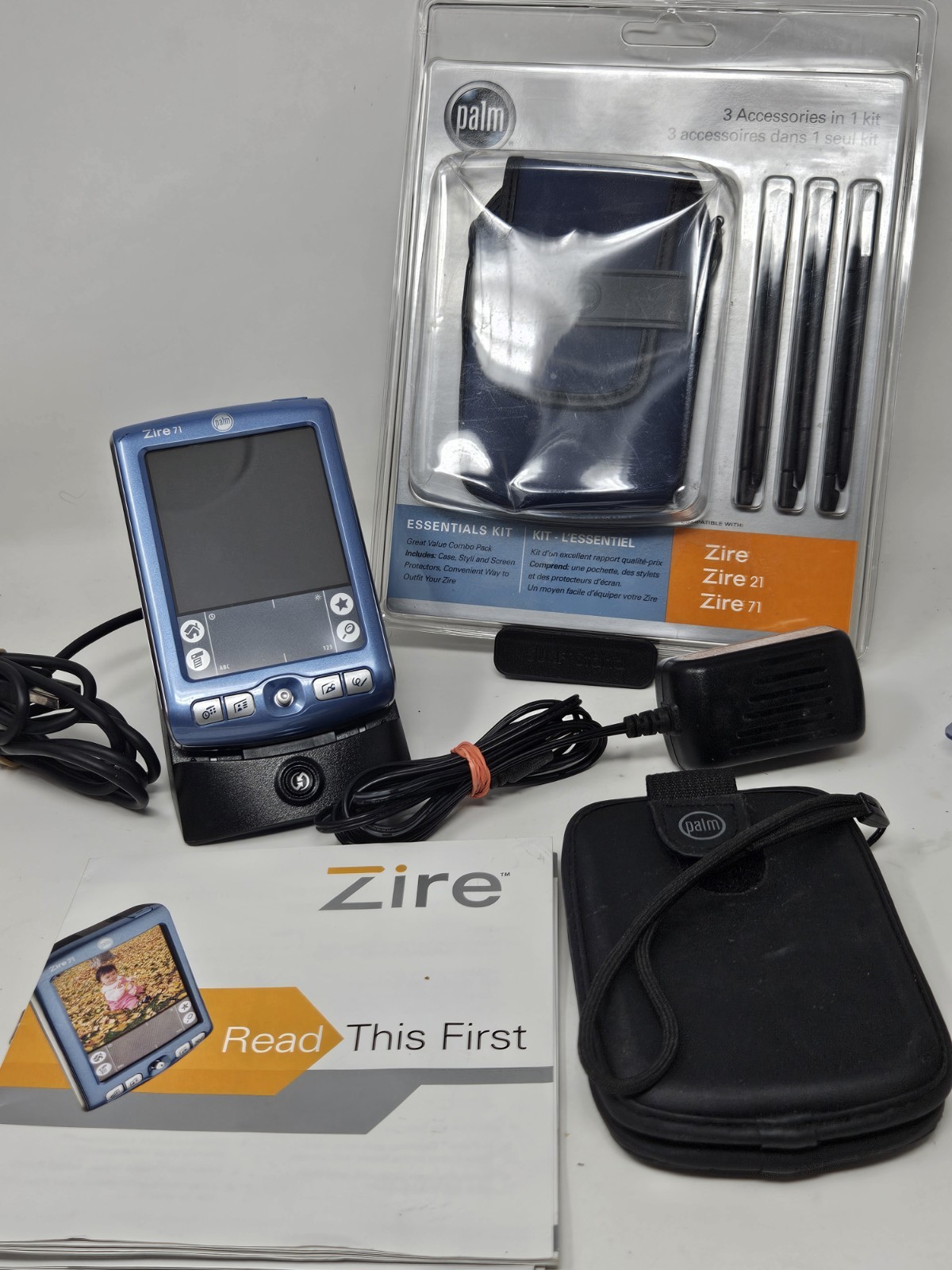 Palm Zire 71 PDA  with Charger Dock Stand AC Power Adapter-See  Description.