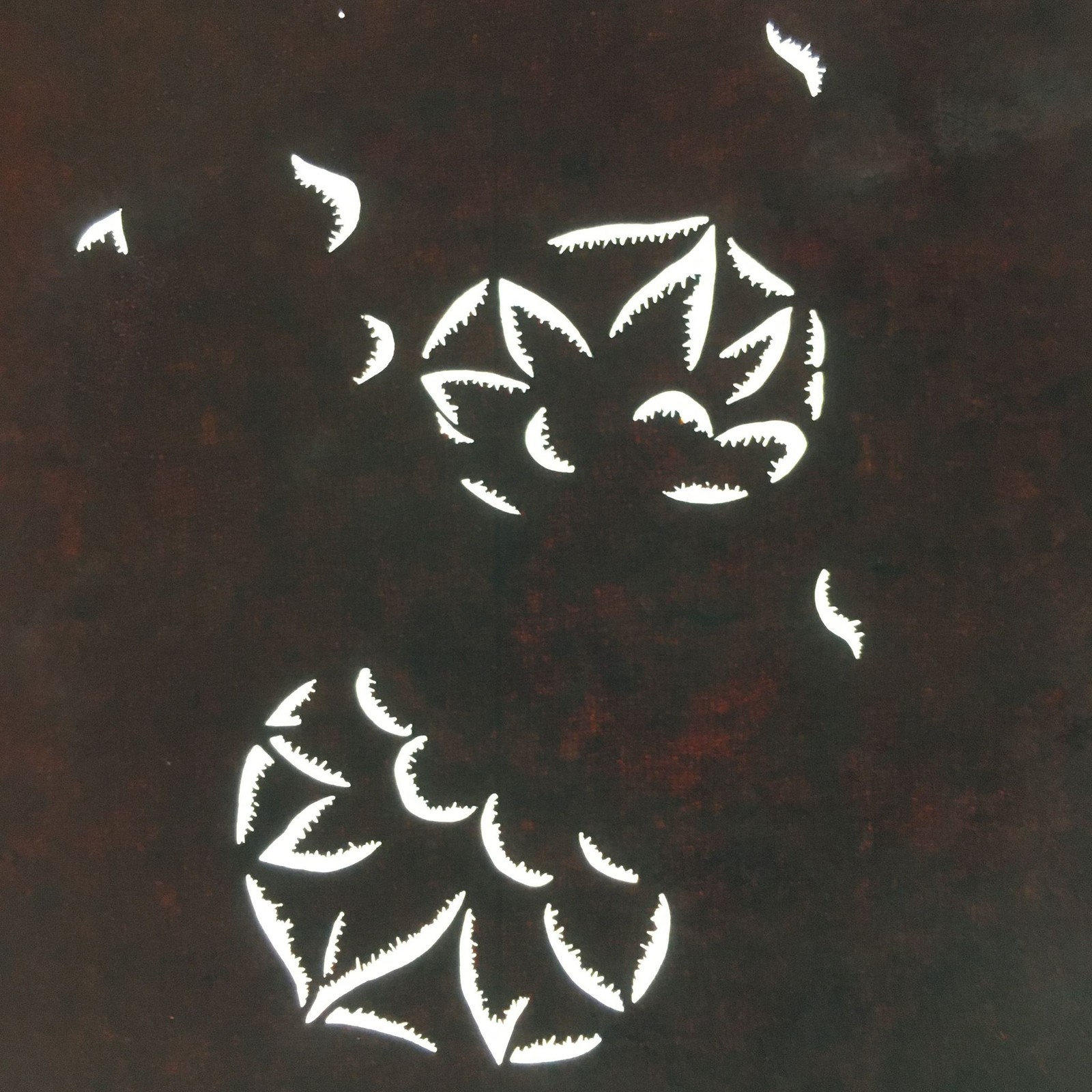 Antique Japanese Katagami Paper Kimono Stencil Katazome Floral Design C677