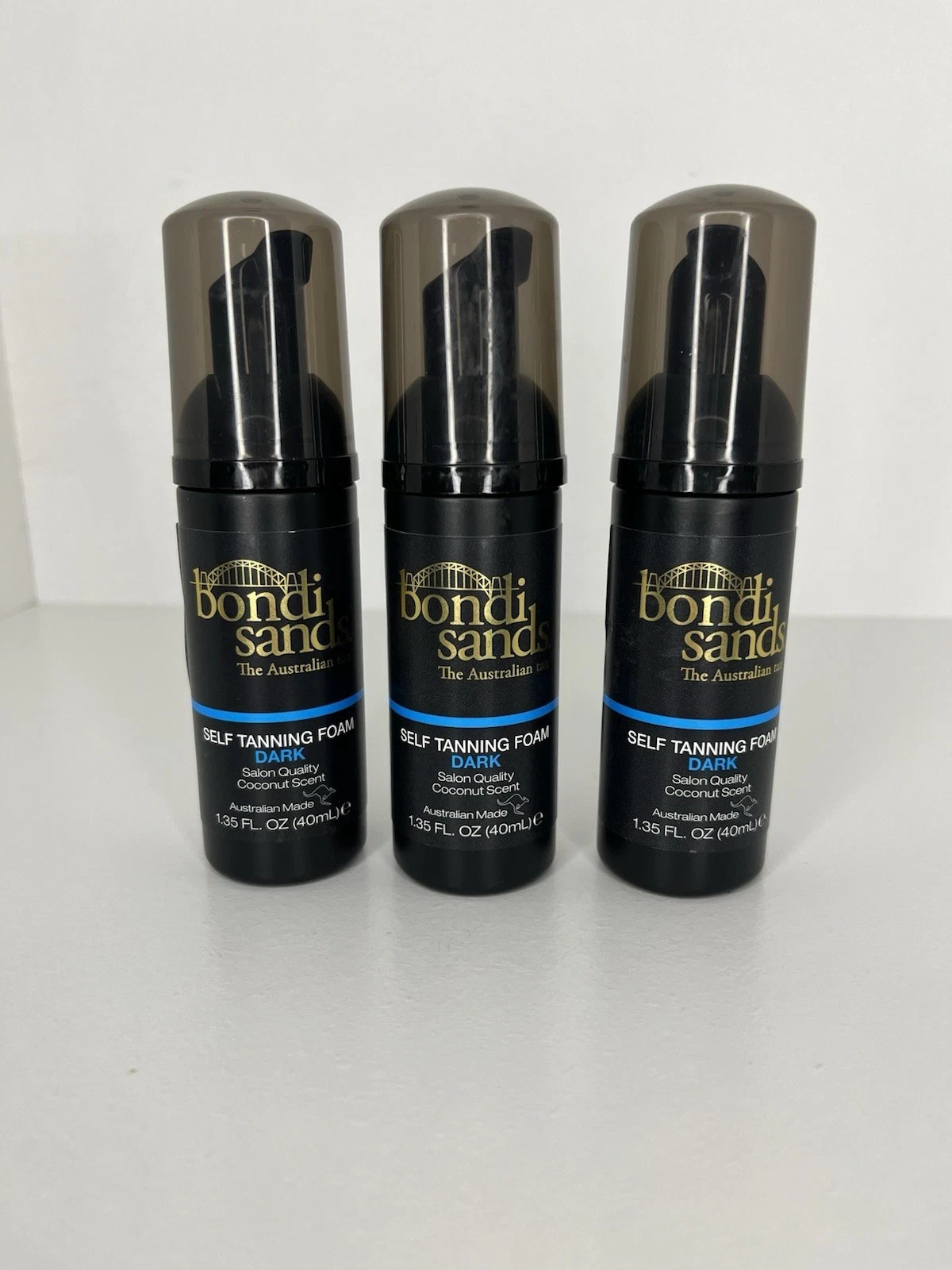 3x Bondi Sands Self Tanning Foam in Dark, Travel Size 1.35 fl oz/ 40 ml Each,New