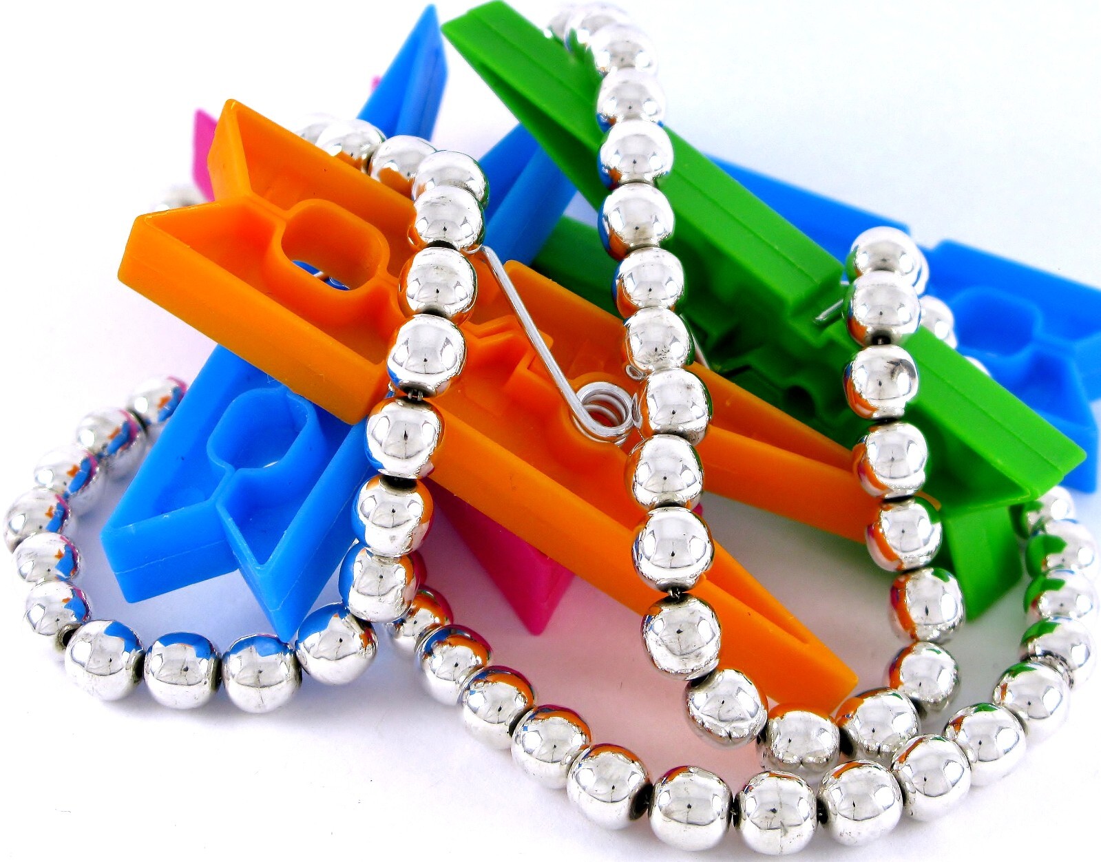 Taxco Sterling Silver 925 8mm Beaded 24.75" Necklace 71.3G