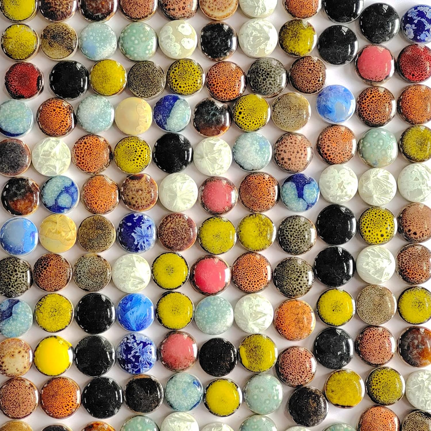 200G Ceramics Mosaic Tiles Random Color Mixed round Ceramics Tiles Bulk for Cra