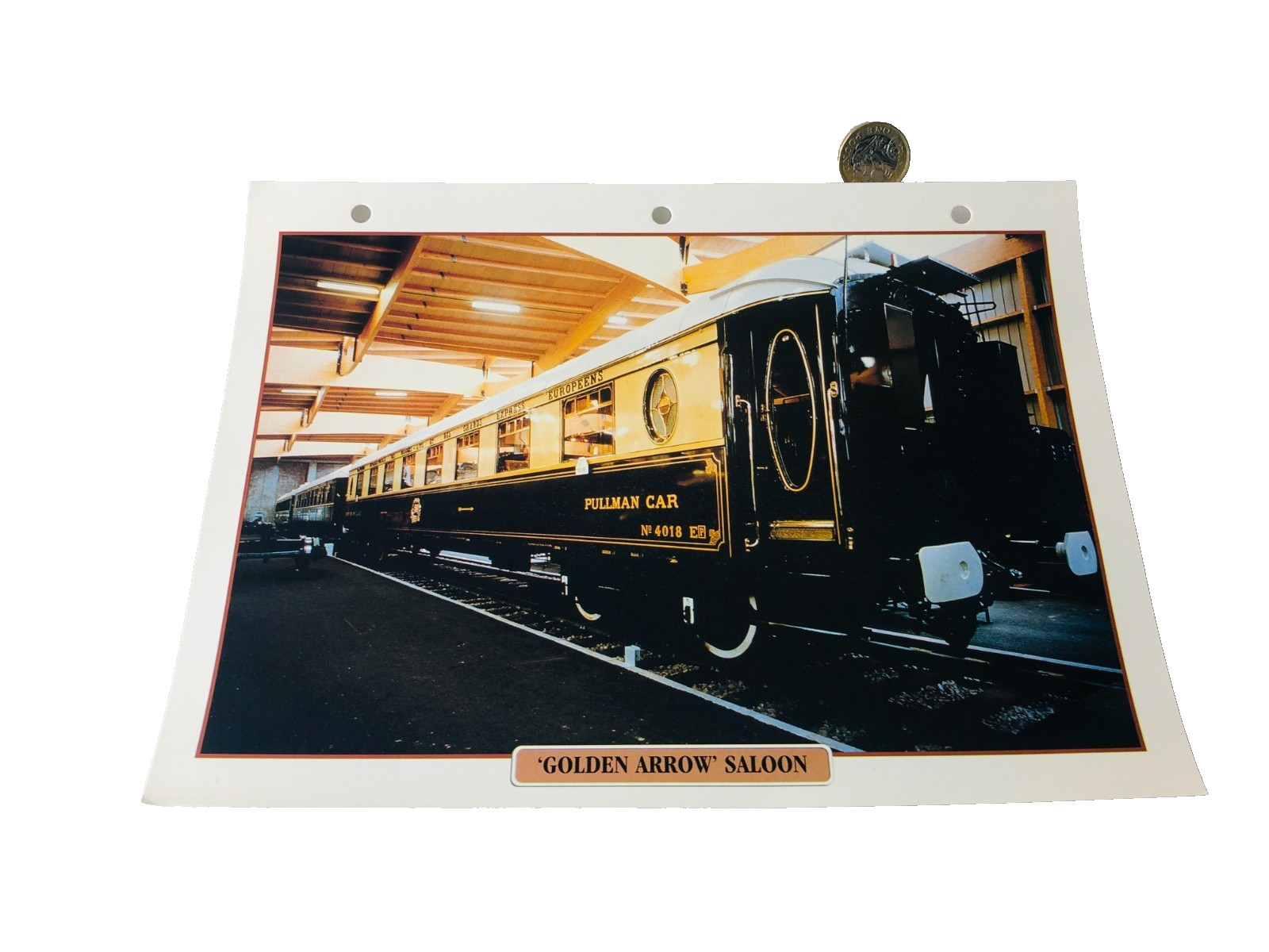 Train Railway Golden Arrow Saloon Picture Information Paper Vintage ra