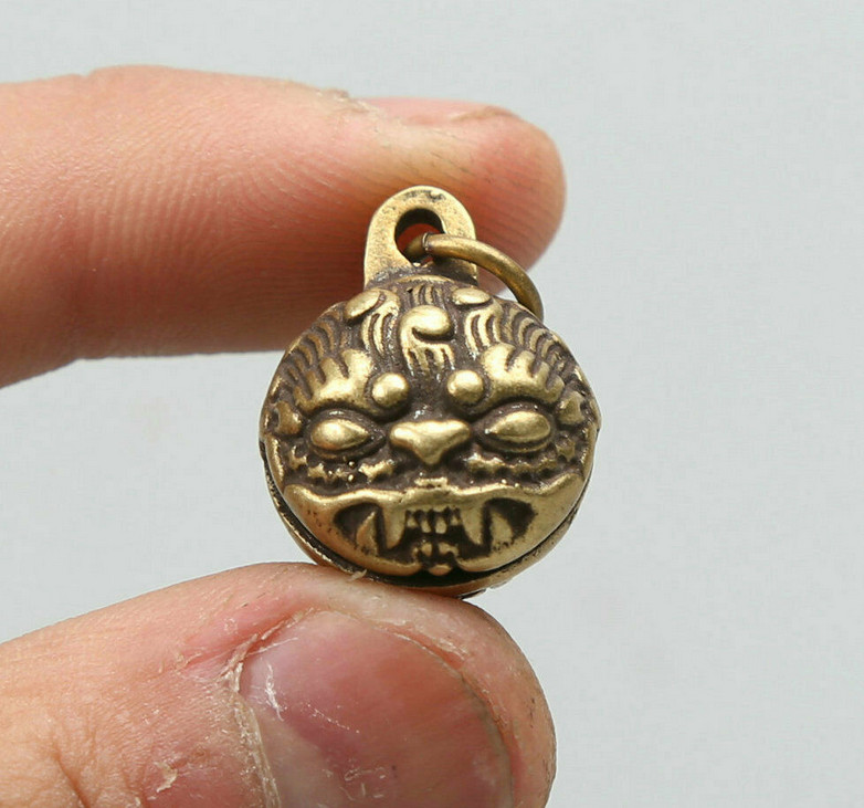 Bronze Animal Rui Beast Head Amulet Small Bell Pendant