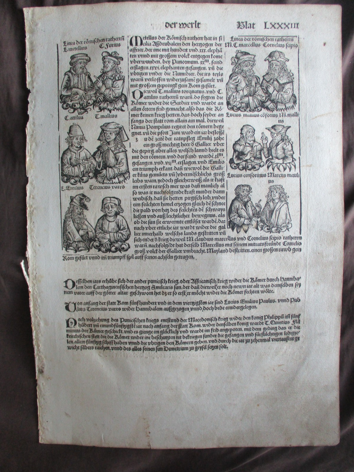 1493 Incunabula by Hartmann Schedel, original, sheet 85