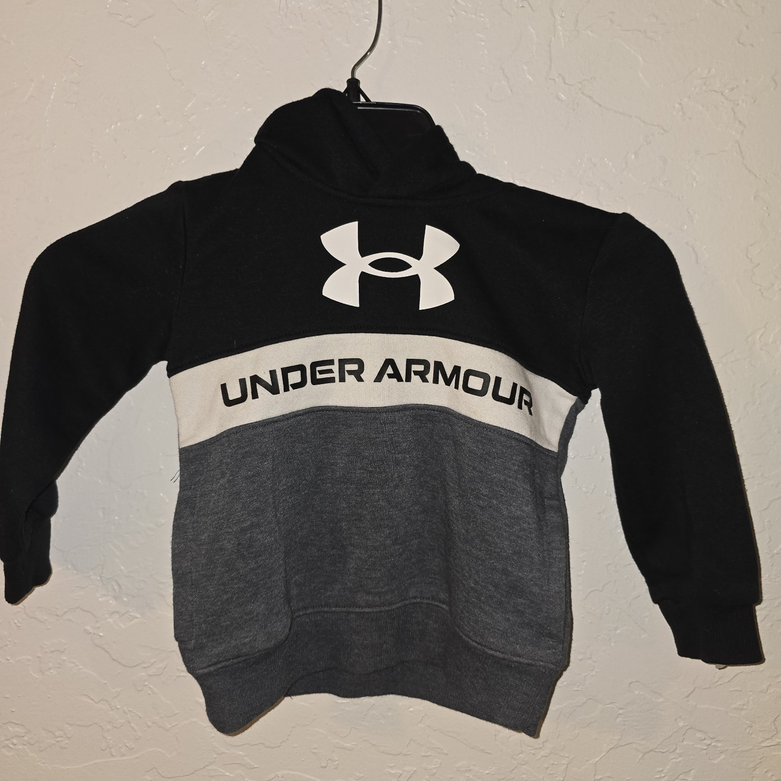 Toddler Under Armour Fleece Pullover Hoodie, 2T, Gray/Black, Cotton Blend