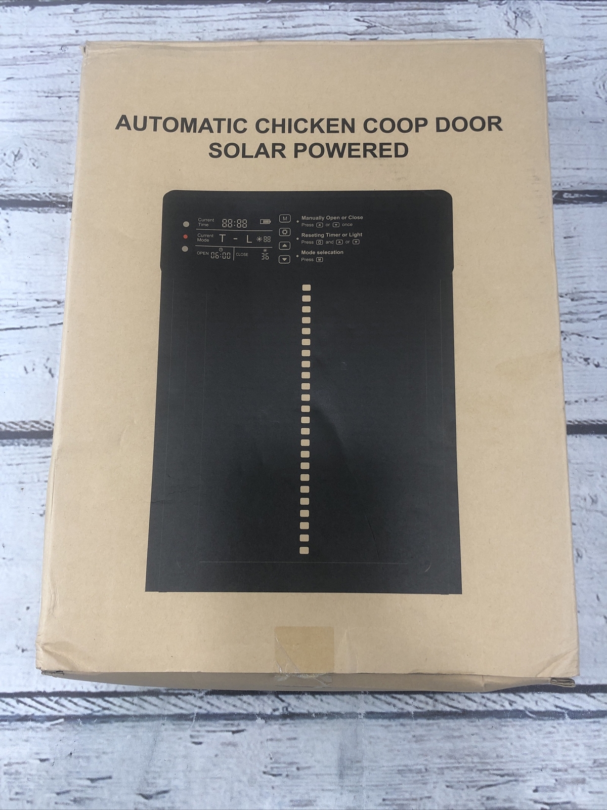Automatic Chicken Coop Door Solar Powered with Timer & Light Sensor, LCD Display