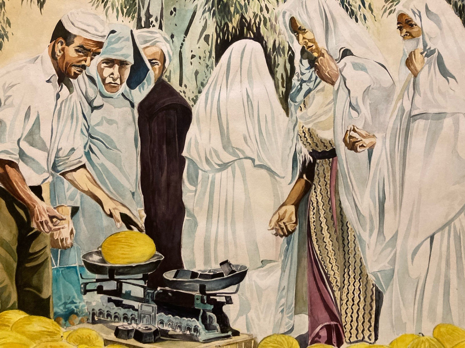 Beautiful Gouache Painting 1980 Orientalist Paper Orientalism Art Portrait Man