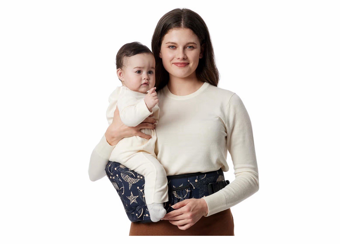 Momcozy Hip Seat Baby Carrier - Adjustable Waistband with Original 3D Belly