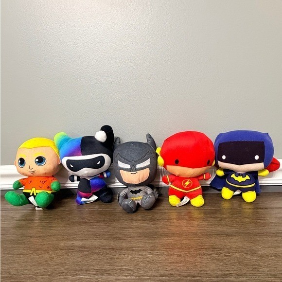 DC Comics Justice League Chibi Plush Lot Aquaman Batman/Girl Flash Harley Quinn