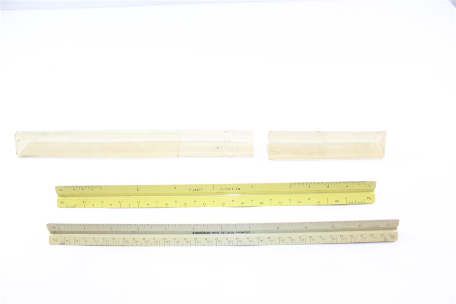 Drafting / Architect Ruler Lot of 2 with 1 Storage Case Included