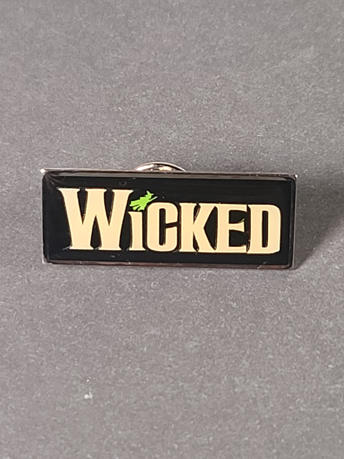 Vintage Wicked Broadway Musical Logo Lapel Pin Black Gold Theater Souvenir