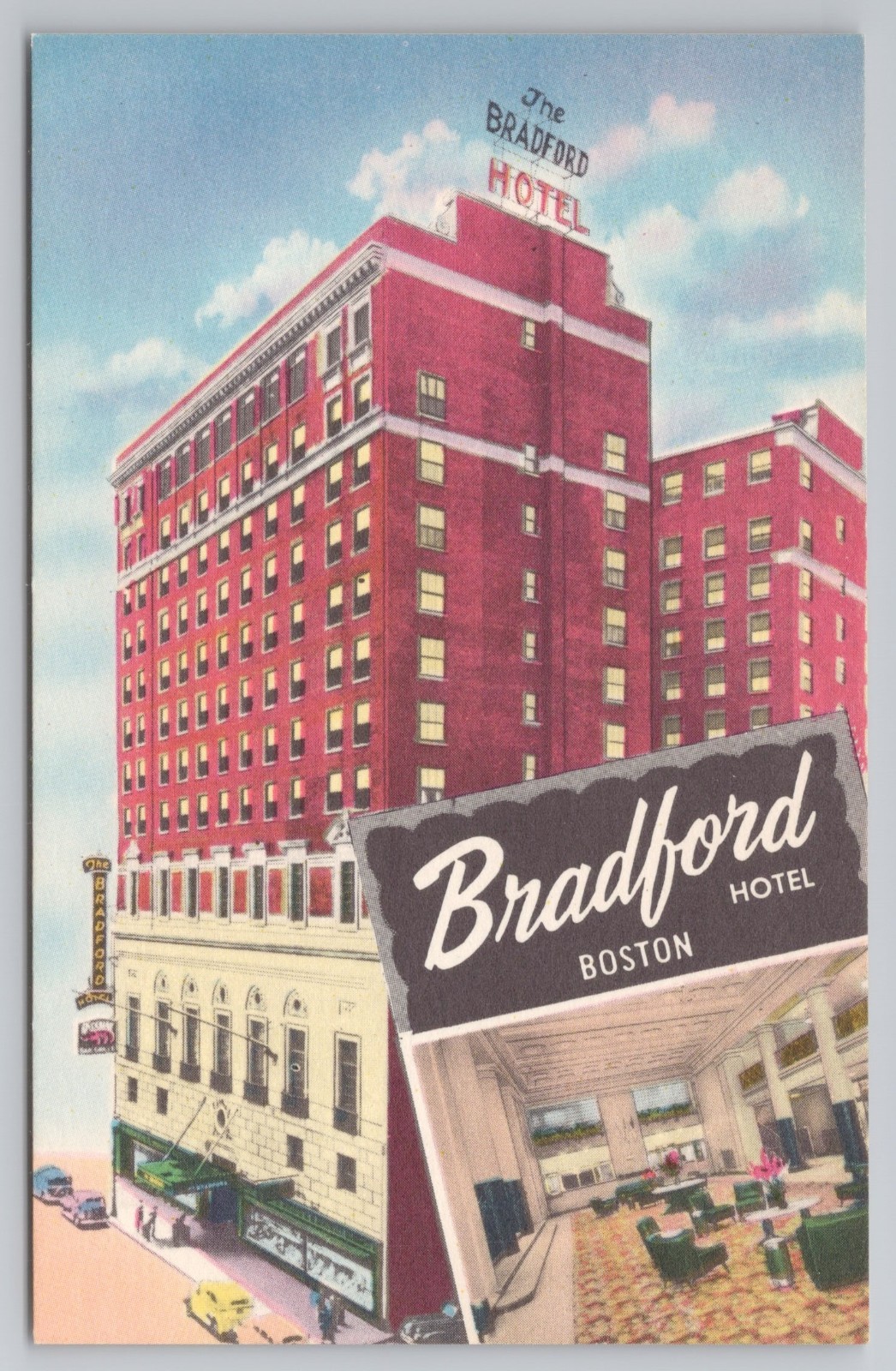 Bradford Hotel in Boston Massachusetts c1950s Postcard