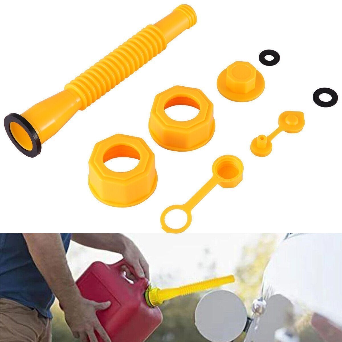 Replacement Gas Can Spout Nozzle Vent Kit For 1/2/5/10 Plastic Gas Cans Caps USA