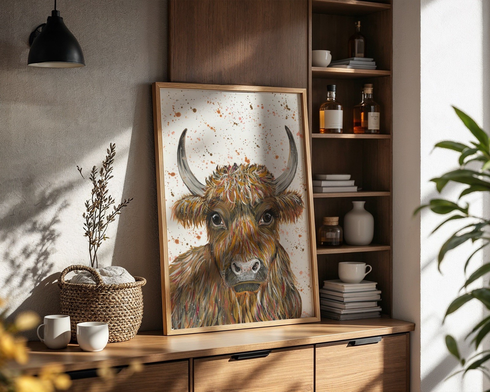 Highland Cow  Art Print, Animal Wall Art, Wildlife Painting, Home Decor