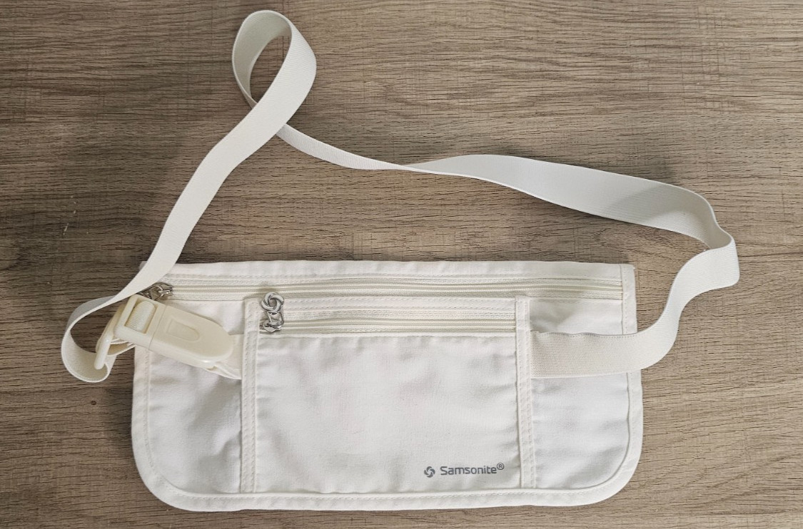 Vintage Samsonite Traveller Cloth Waist Money Belt | Ivory in color Adj Strap