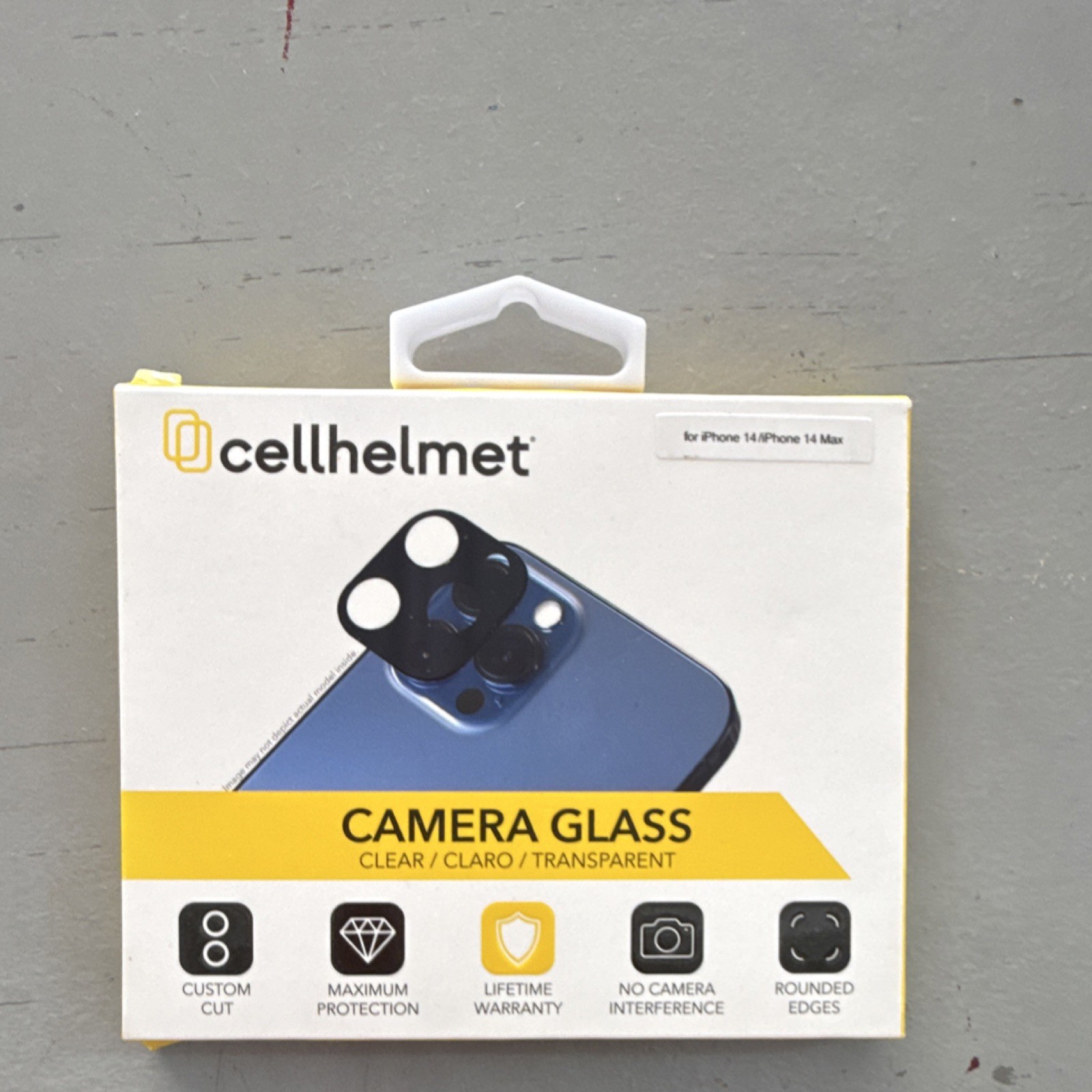 cellhelmet Tempered Glass Camera Screen Protector Clear for iPhone 14/14 Max