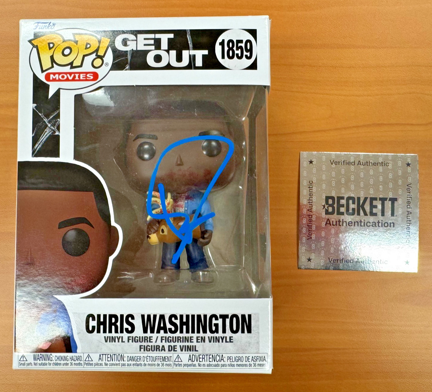 Daniel Kaluuya Signed  Autographed Chris Washington Funko Pop 1859 Beckett COA