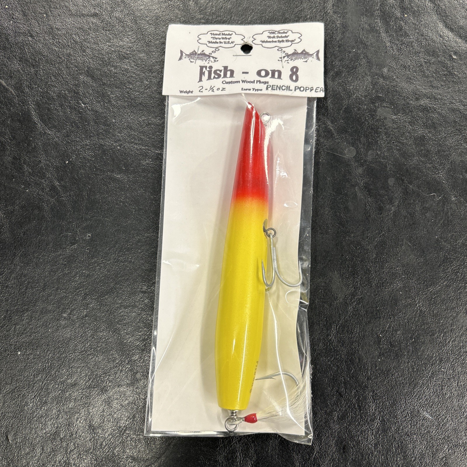 Vintage Fish On 8 “Pencil Popper” 2-1/2oz  -Surf Lure- Striper Plug  Custom