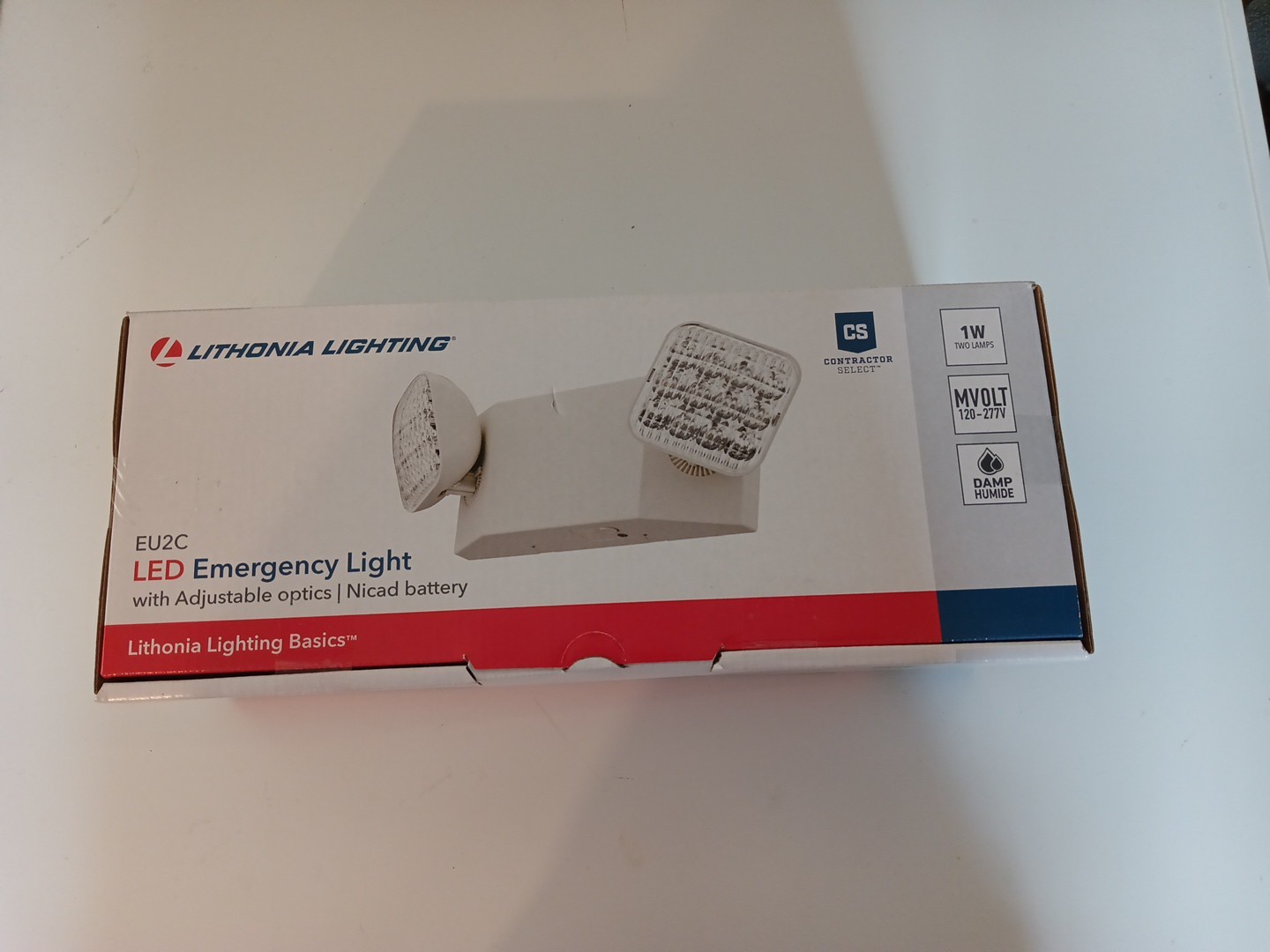 Lithonia Lighting EU2C M6 2-Lamp LED Emergency Light, Square, Ivory White G3