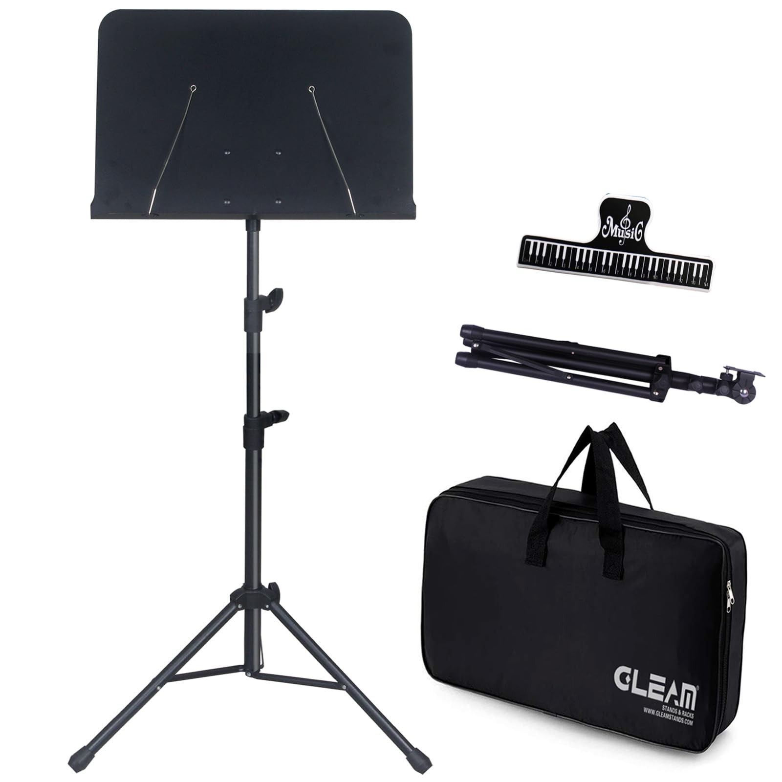 Sheet Music Stand Lightweight Carrying Bag Iron Panel Portable Desktop Book