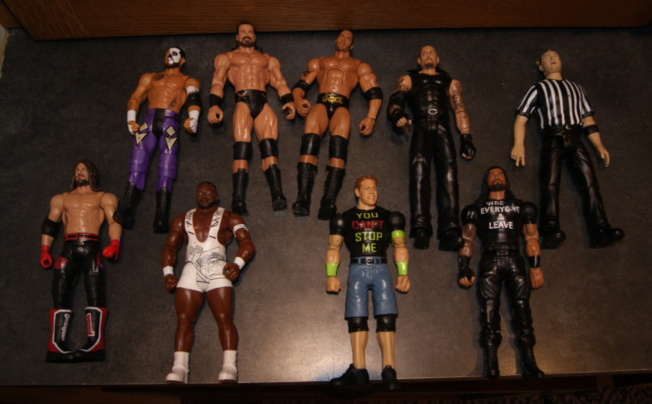 WWE Collection Series Lot of 9 Action Figures 2011 Mattel Rock, Undertaker, Ref