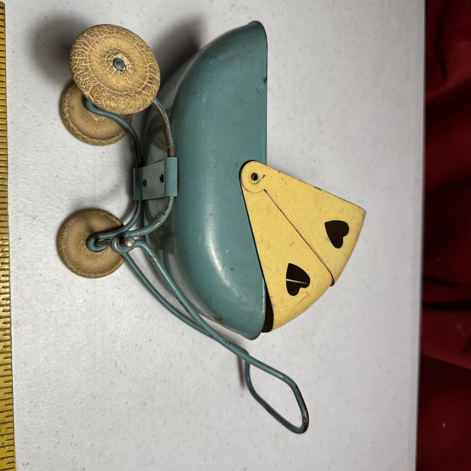 vintage antique tin wyandotte baby buggy carriage pram 1930's