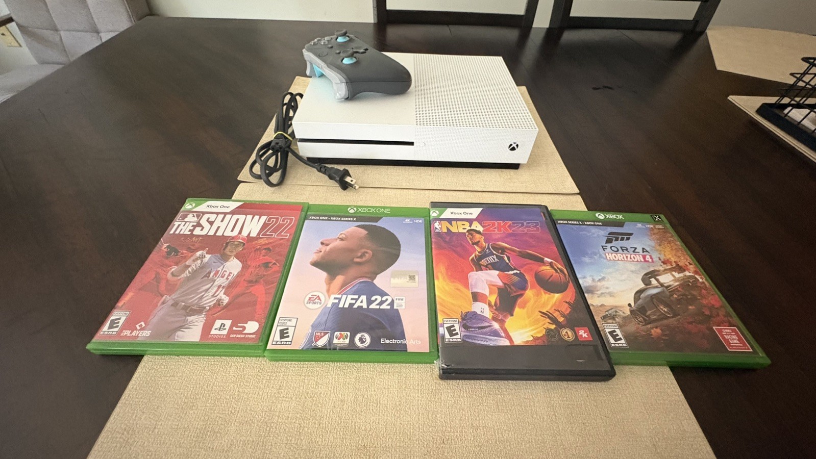 Xbox One S (1TB) Console - Tested & Works - w/ Controller - 4 Sport Bundle