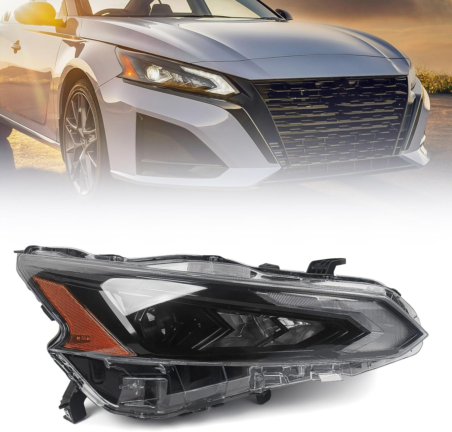 Full LED Headlight Assembly Fit for Nissan Altima 2023 2024 RH Projector Headlam