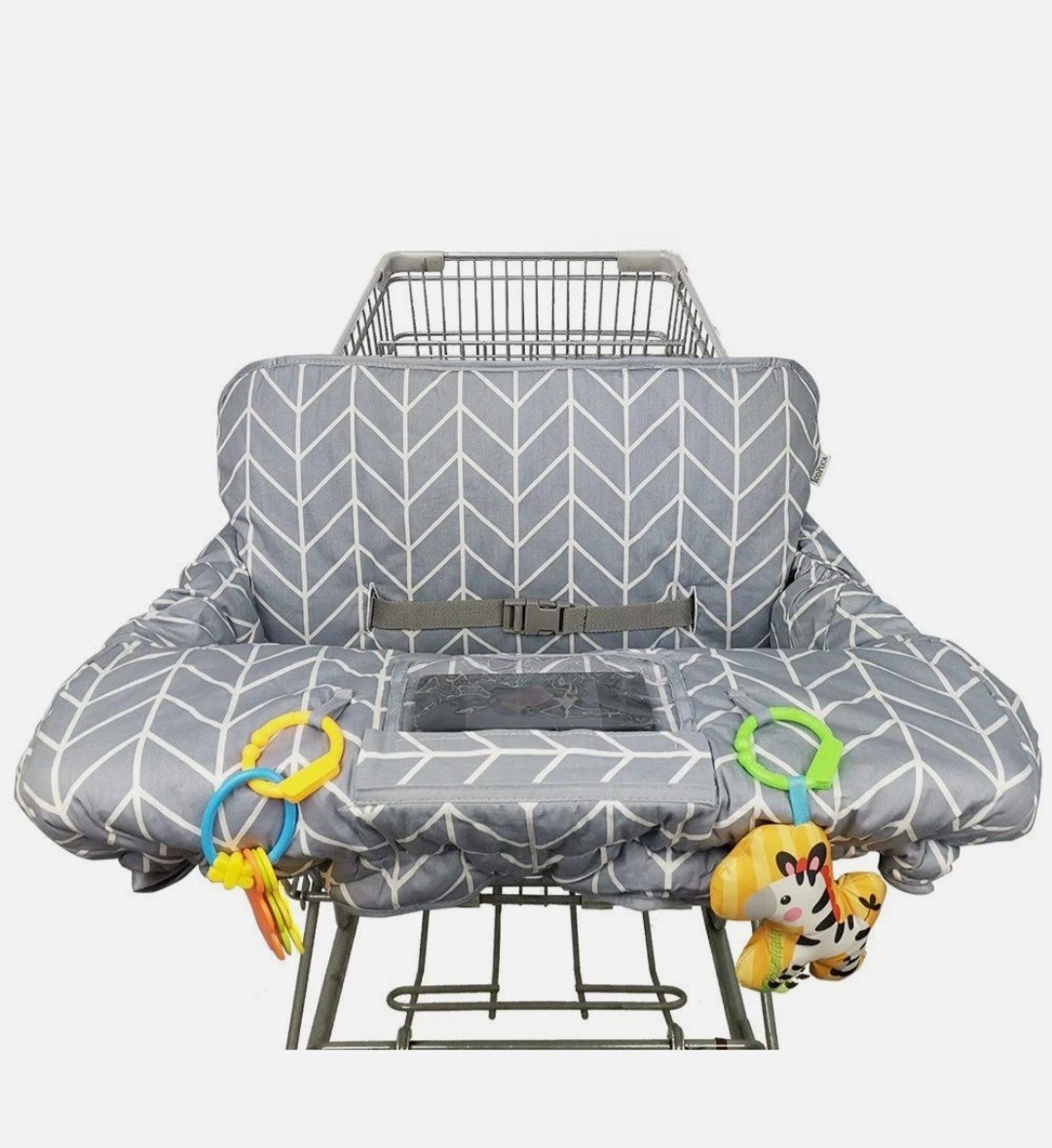 Shopping Cart, high chair, reversible Seat Cover for baby with Phone Holder