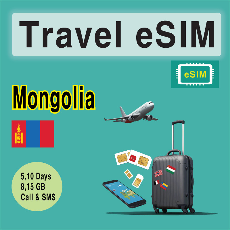[eSIM] Mongolia Travel SIM Card, 5-10 Days, 8-15GB, QR Code, Fast Delivery