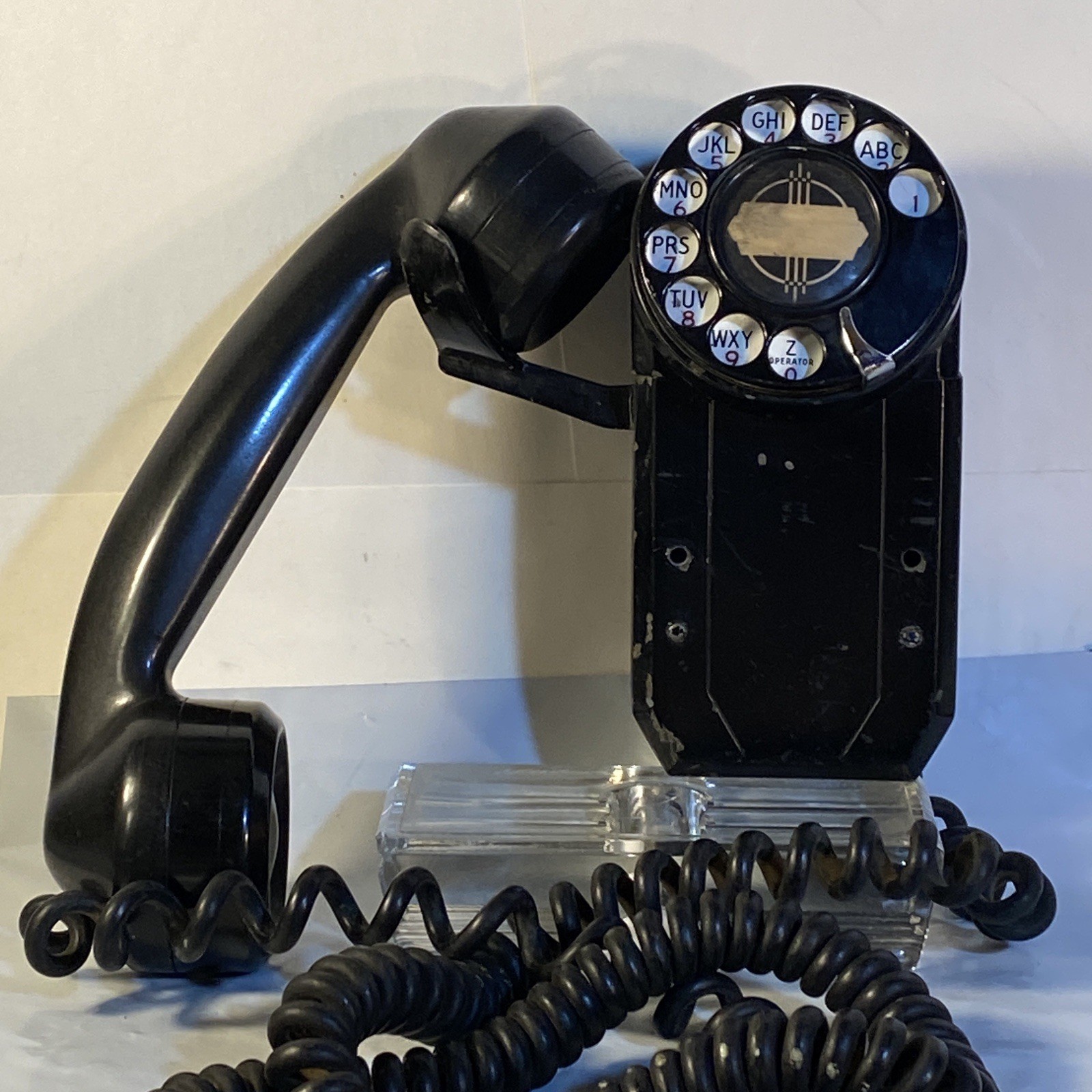 Vintage Automatic Electric Wall Mount Telephone Black Monophone Rotary Dial