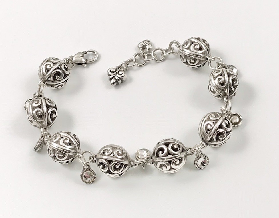 Brighton Crystal Ball Chunky Bracelet Silver Crystals. #398
