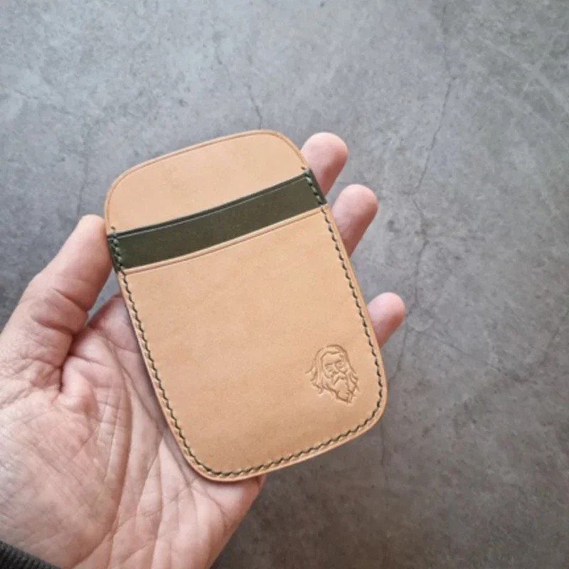 DIY leather craft Die cut Micro Sleeve Wallet simple card holder