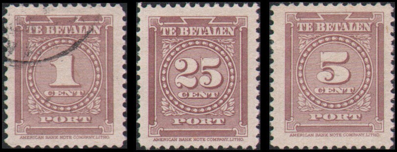 Surinam #J33-J35 mixed MH and used