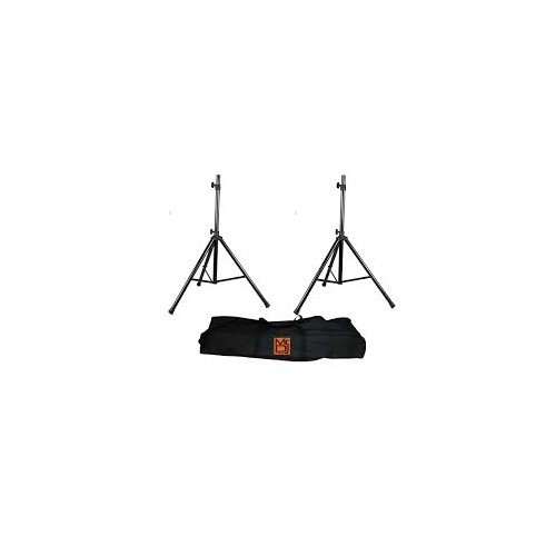 2 MR DJ SS350B Speaker Stand with Road Carrying Bag Universal Black Heavy Duty