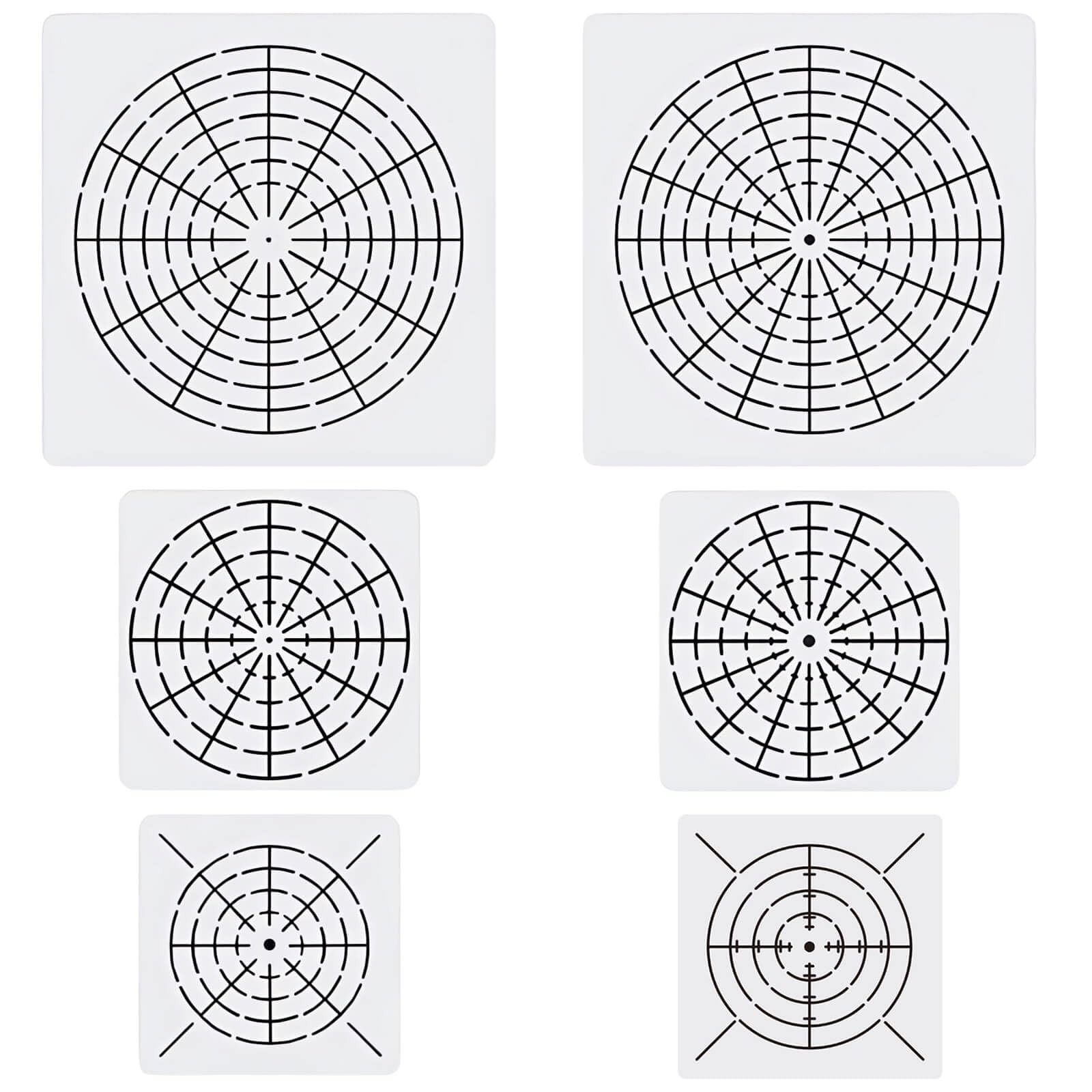 YKW 6 Pieces Mandala Dot Tool Template Set, 4/8/12/16 1, Metallic Silver 