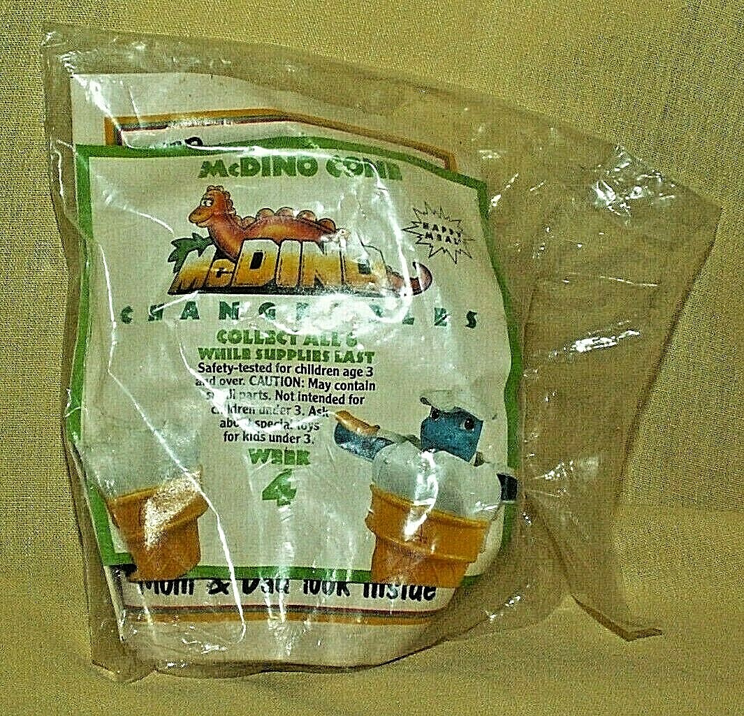 MCDONALD'S HAPPY MEAL PROMO MCDINO CONE CHANGEABLE WEEK 4 SEALED 1990 ICE CREAM*