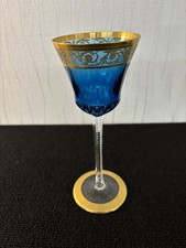 Thistle Model Sky Blue Wine Glass In Saint Louis Crystal