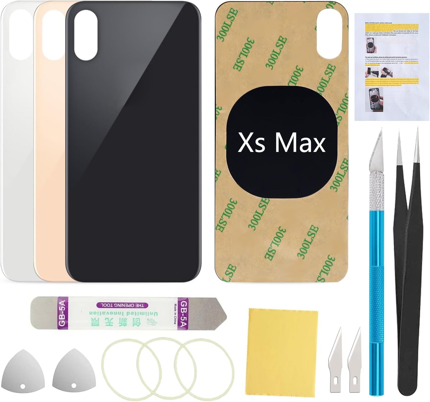 Rear Back Cover Screen Glass Replacement Compatible with iPhone Xs Max 6.5