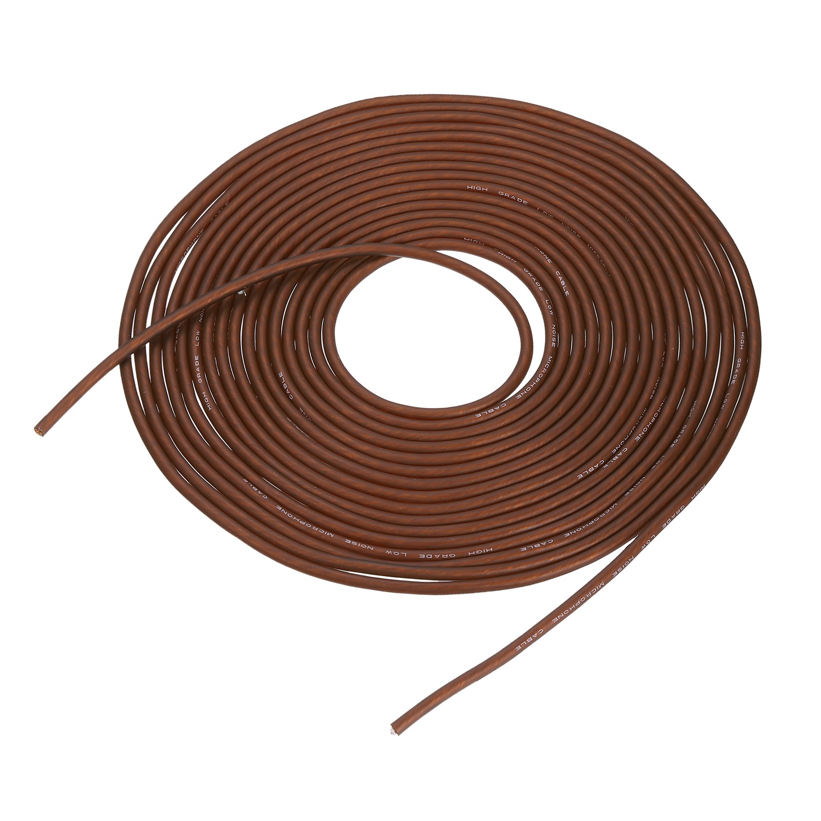 33 Feet Bulk XLR Microphone Cable, Spiral Copper Braided Shielding, Brown