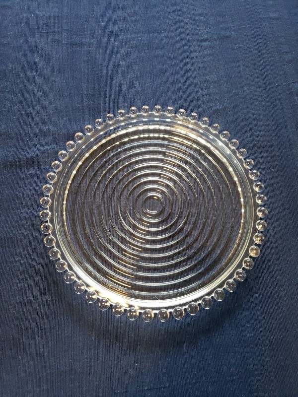 Imperial Glass Candlewick 10 1/2" Ribbed Lazy Susan Tray