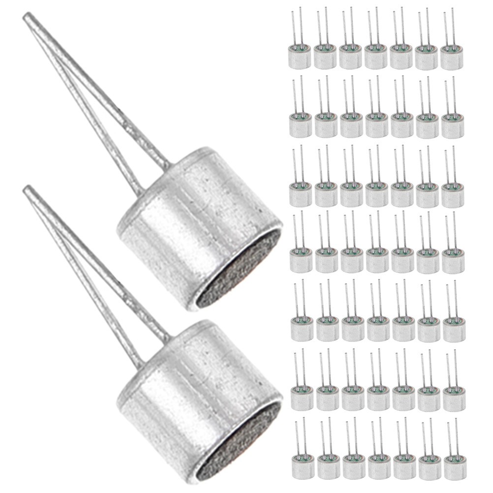  100pcs 6x5mm Electret Microphone Pickup - Copper Electret Condenser Mic with 2