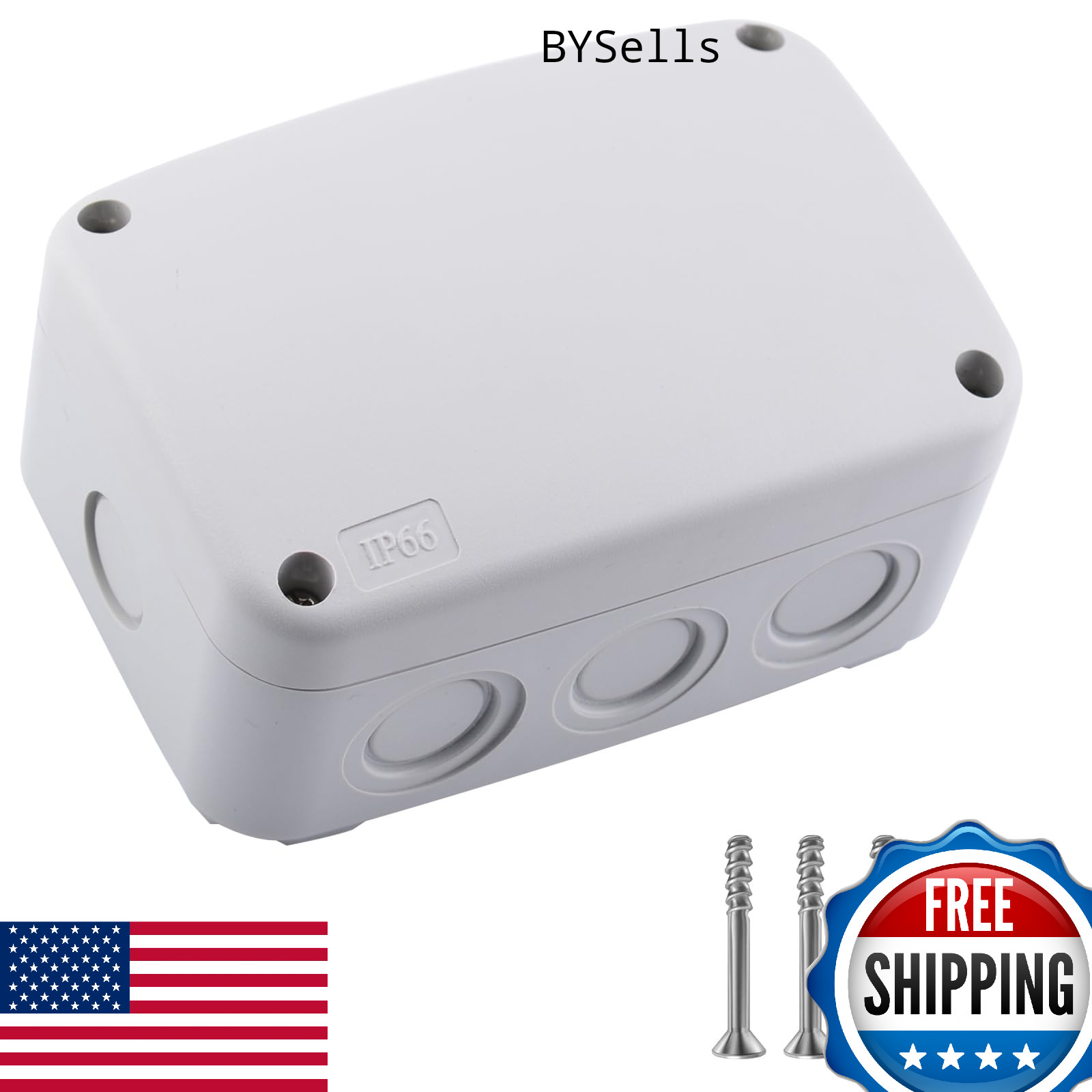 Nineleaf 125x86x62mm IP66 Outdoor Waterproof Electrical PVC/ABS Junction Box Whi