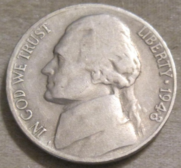 SELLING AS SHOWN - 1948 S JEFFERSON NICKEL ~ 534