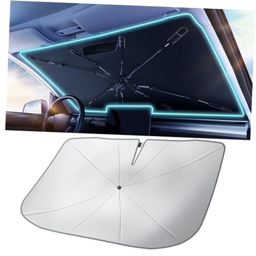 2026  Car Windshield Sun Shade Umbrella - [Silver Heat Medium(56"L x 33"W)