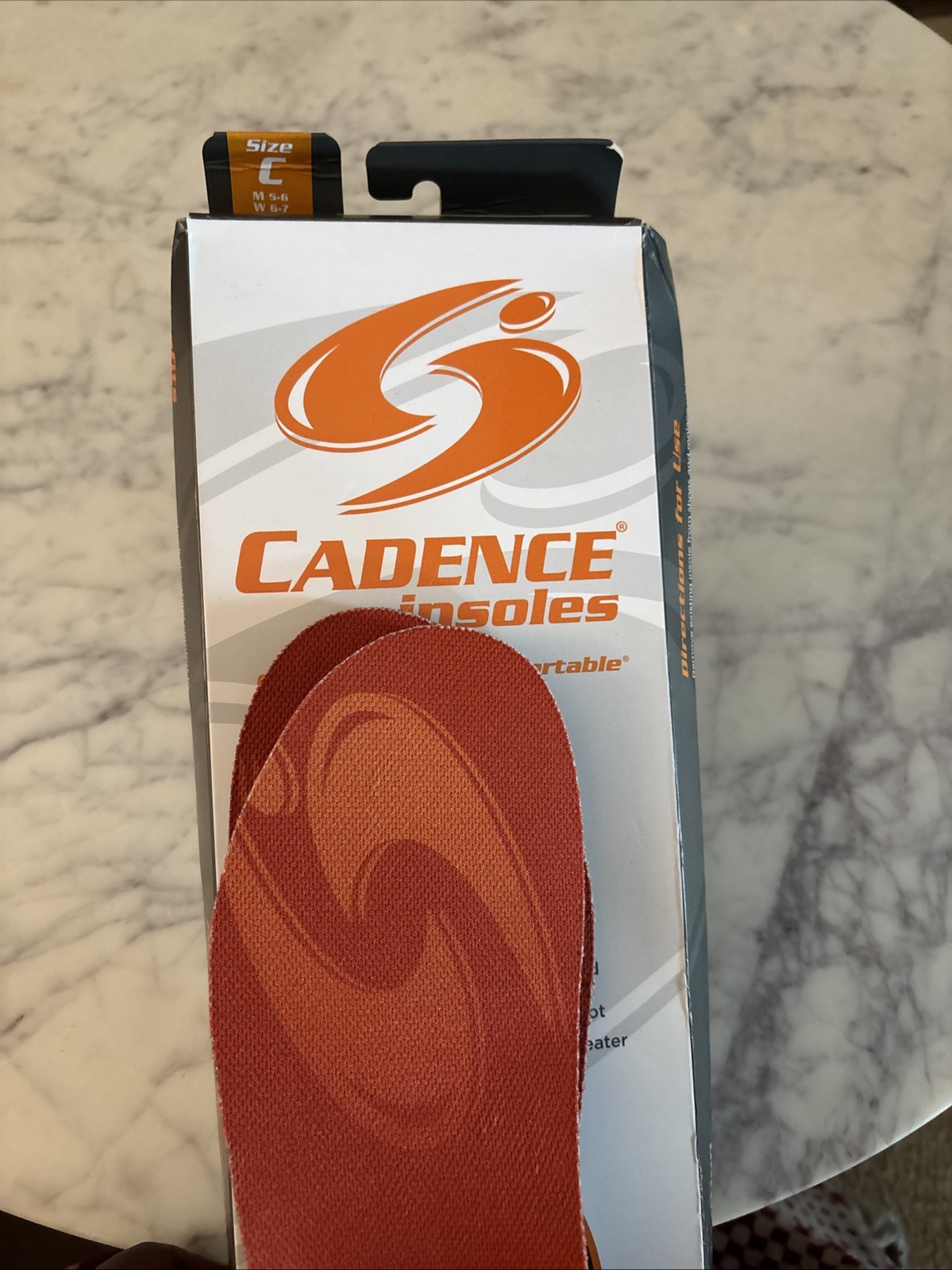 Cadence Insoles Arch Support Orthotic Shoe Insert Size C - Men 5-6 Women's 6-7