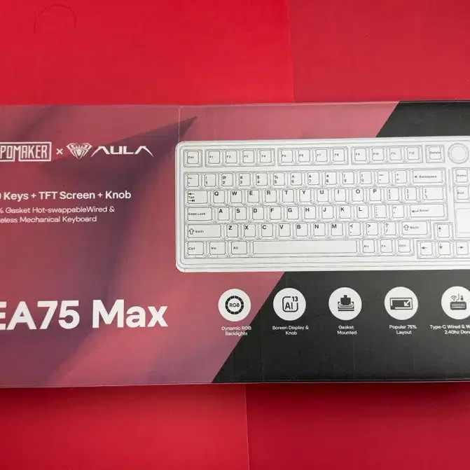Epomaker EA75 Max Mechanical Keyboard - Unused, Black
